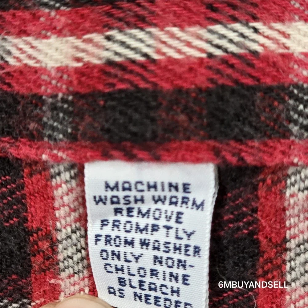 Polo Ralph Lauren Blake Shirt Mens XL Red Black Plaid Cotton Flannel Button Down